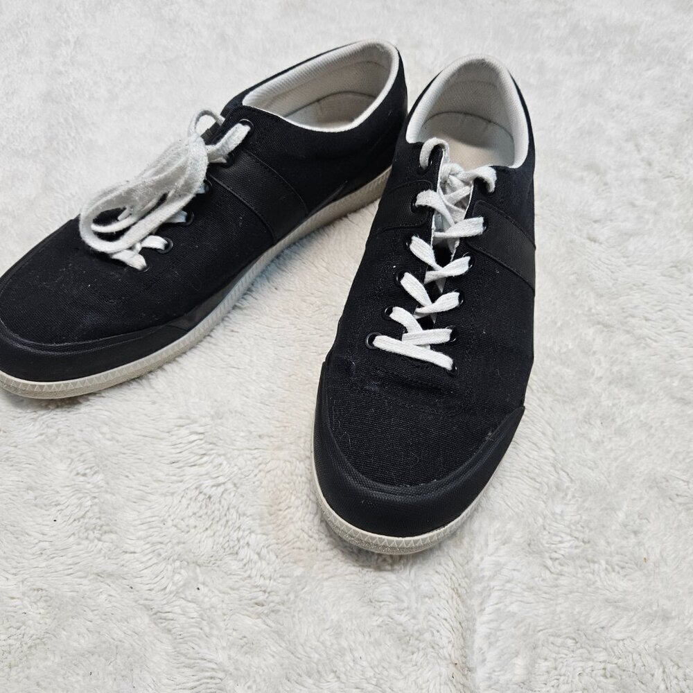 Hunter Black Canvas White Low Top Sneakers Men 12 Casual Classic Everyday Basic - Picture 3 of 8